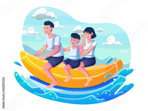 Riding a Banana Boat With Family