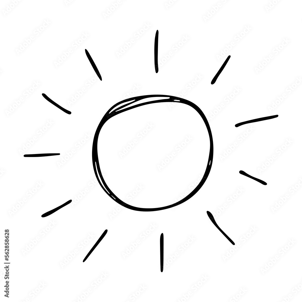 Hand drawn abstract sun symbol. Summer doodle. Single vector element for design Hand drawn abstract sun symbol. Summer doodle. Single vector element for design