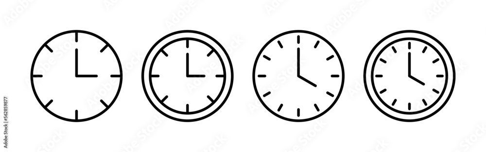 Clock icon vector for web and mobile app. Time sign and symbol. watch icon Clock icon vector for web and mobile app. Time sign and symbol. watch icon