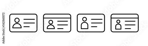 License icon vector for web and mobile app. ID card icon. driver license, staff identification card