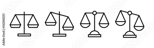 Scales icon vector for web and mobile app. Law scale icon. Justice sign and symbol