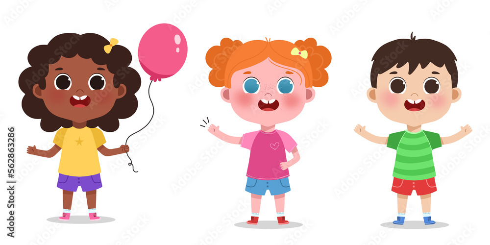 illustration three expressions of children illustration three expressions of children