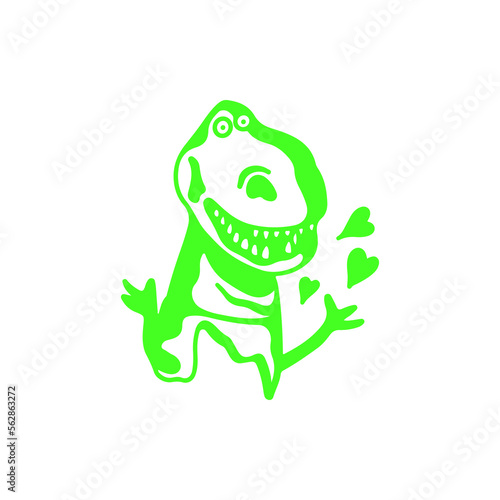 vector illustration of trex funny character