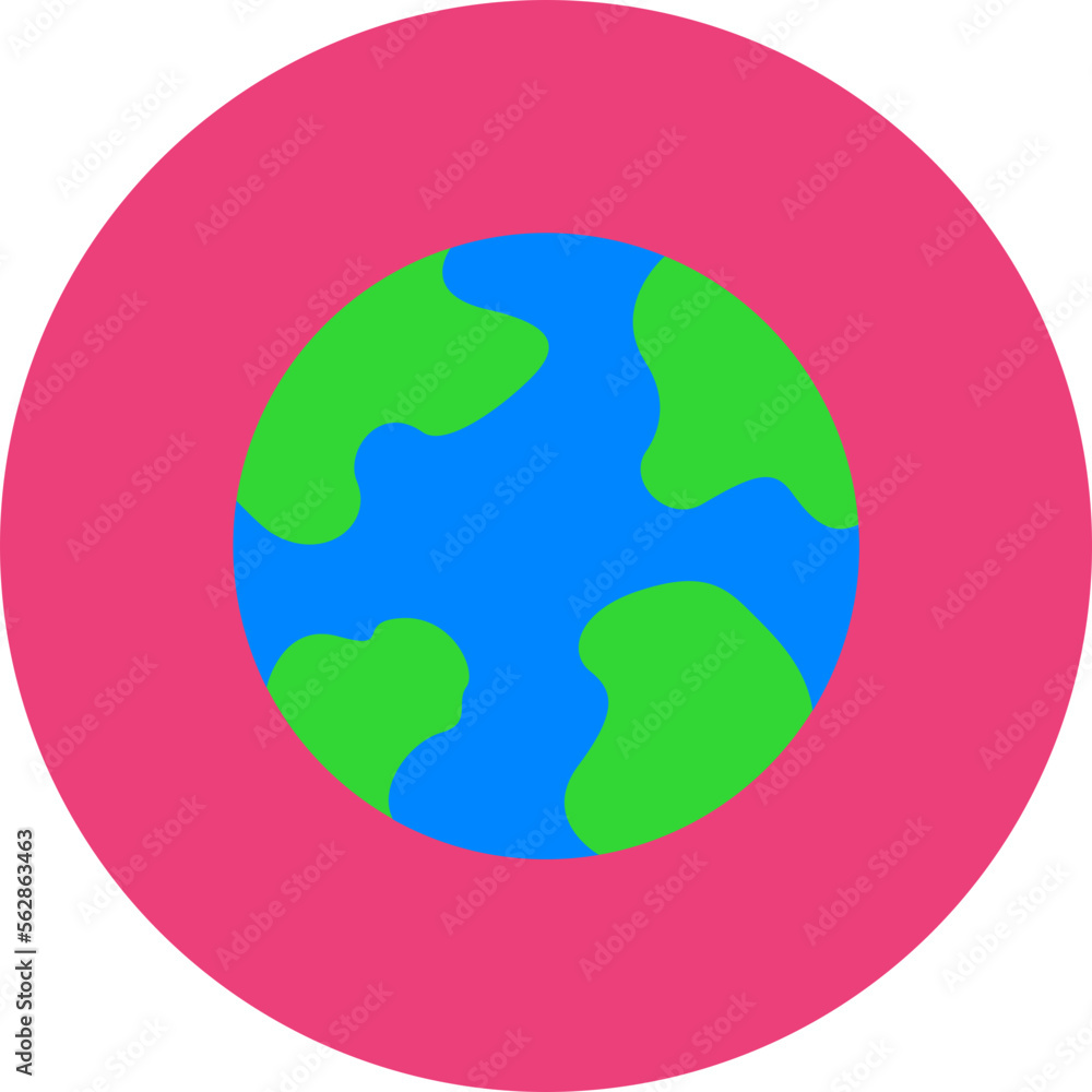 Earth Multicolor Circle Flat Icon Earth Multicolor Circle Flat Icon