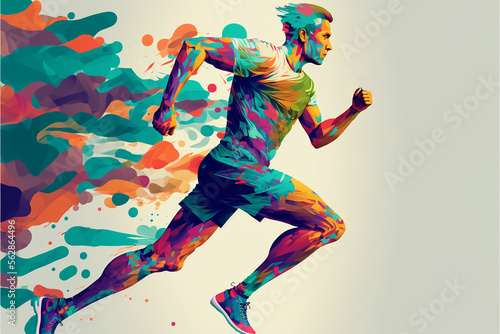 vector domem multicolorido arte conceito esporte e disposição corredor 