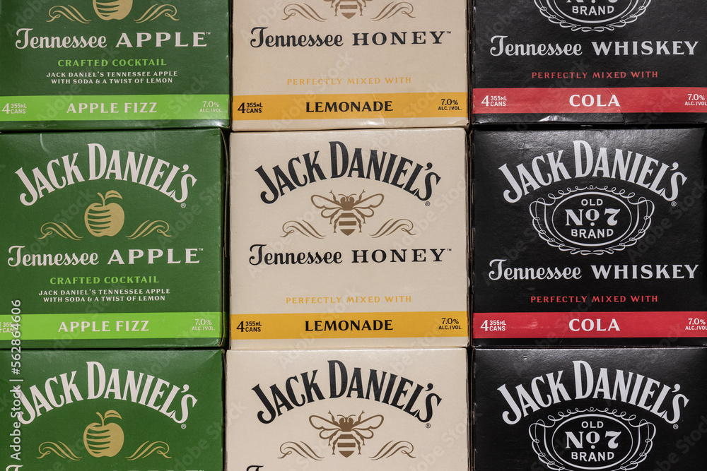 Jack Daniel's Can Cocktails display. Jack Daniel's Cocktails are