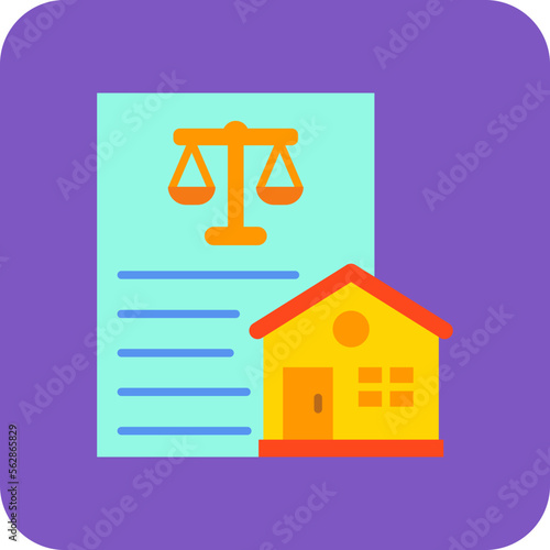 Property Law Multicolor Round Corner Flat Icon