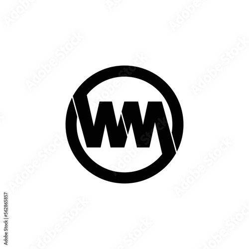 Letter WM circle logo design vector