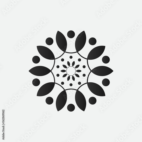 mandala logo element template, suitable for spa, yoga, meditation and spirituality logos with vector eps format.