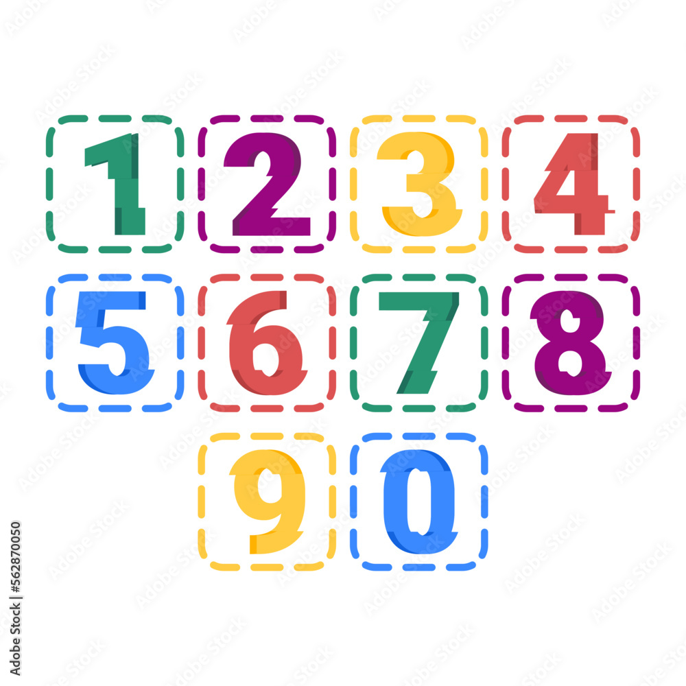 Design a variety of colorful unique numbers