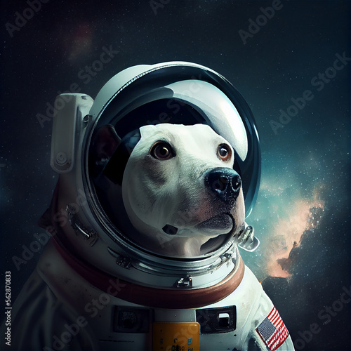 A dog flying into space wit...