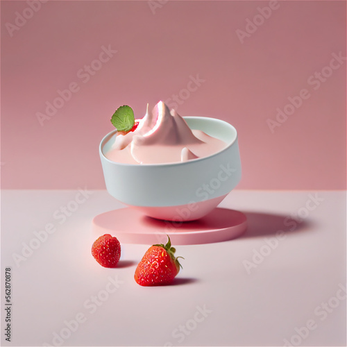 Aesthetic bowl of strawberr...