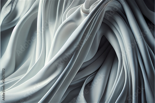 white delicate flowing veil with folds falling down, generative AI