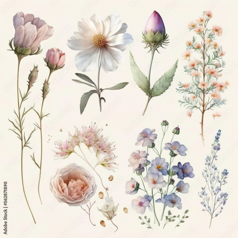 delicate watercolor flowers