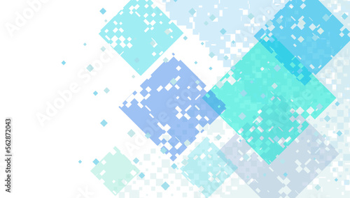 様々な青いひし形で構成した幾何学的な背景素材