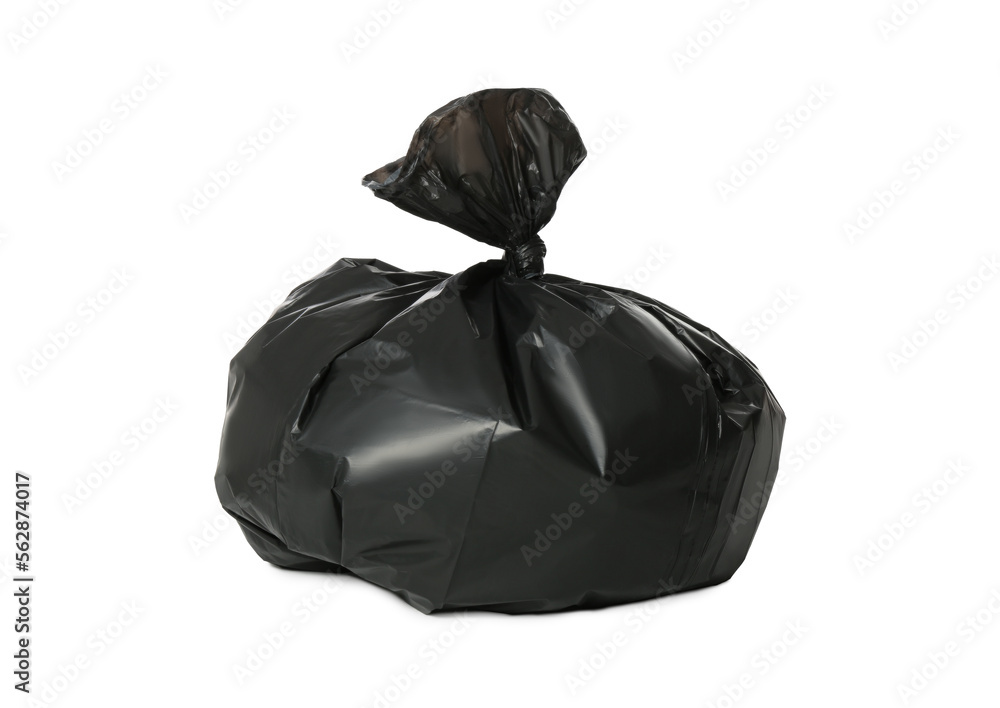 Trash bag full of garbage isolated on white Trash bag full of garbage isolated on white