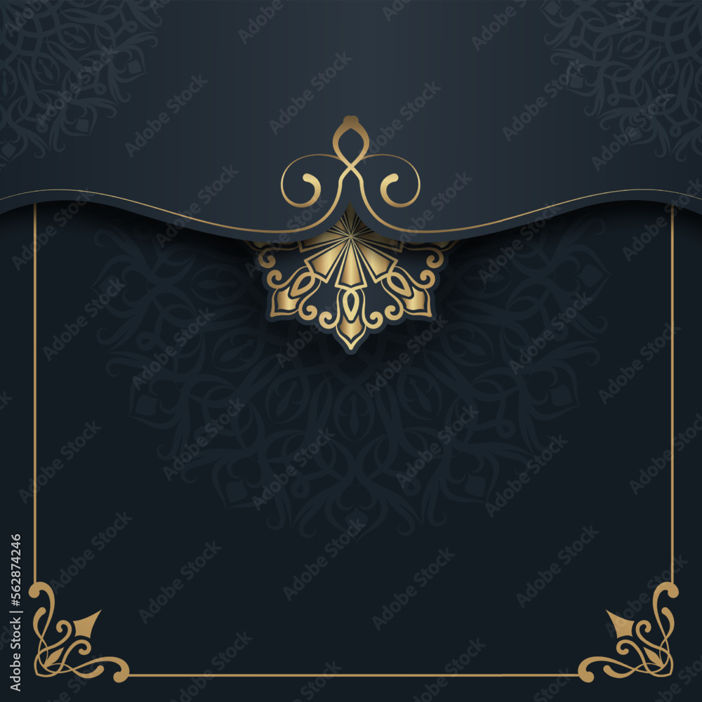 Gray background with golden mandala ornament Gray background with golden mandala ornament