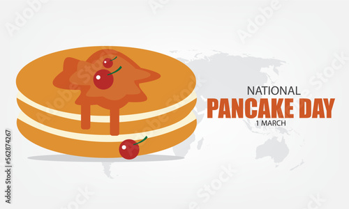 Vector Illustration of National Pancake Day. Simple and Elegant Design
