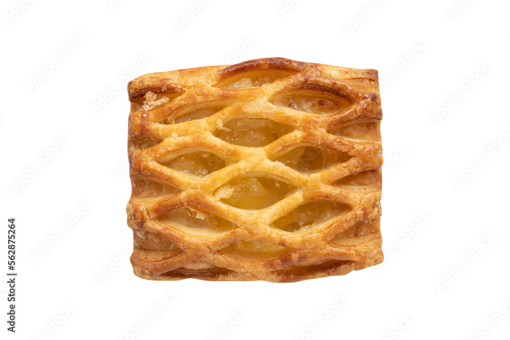top view of pineapple pie isolated on a white background top view of pineapple pie isolated on a white background