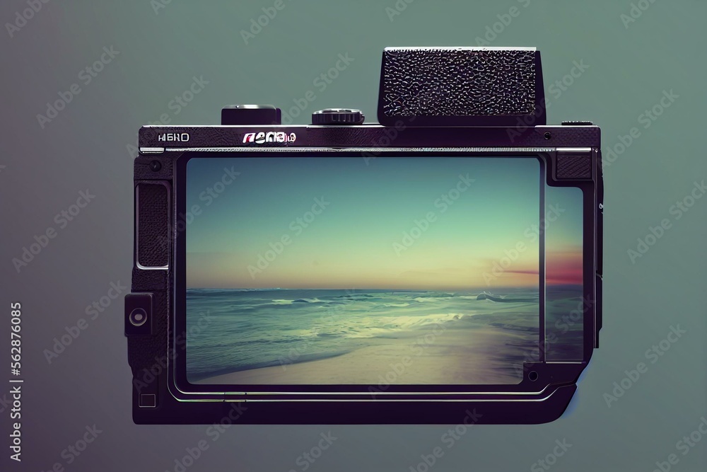 Camera viewfinder screen. DSLR interface focus screen, photo camera