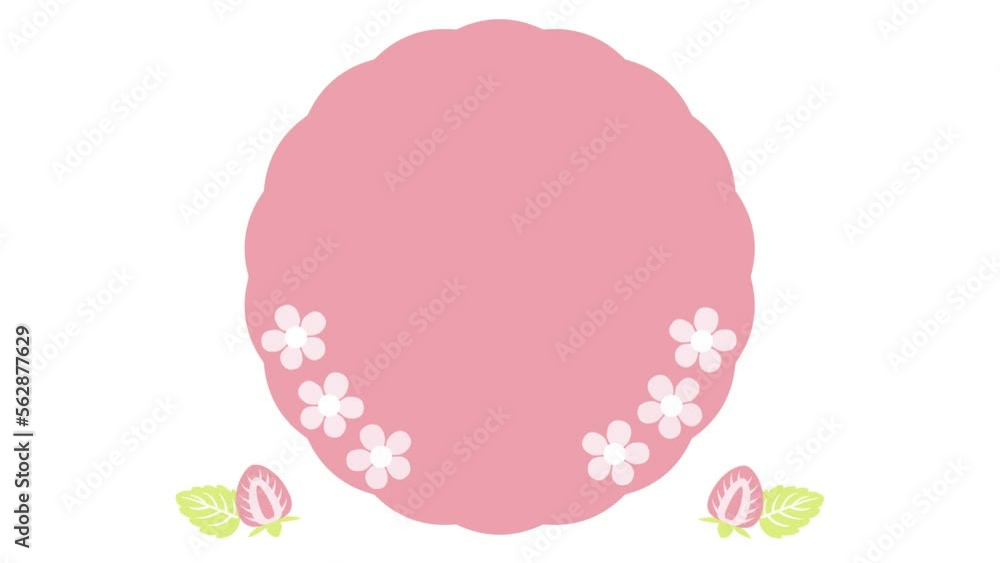 いちごの花と実のフレームアニメーションビデオ ループ可能 いちごの花と実のフレームアニメーションビデオ ループ可能