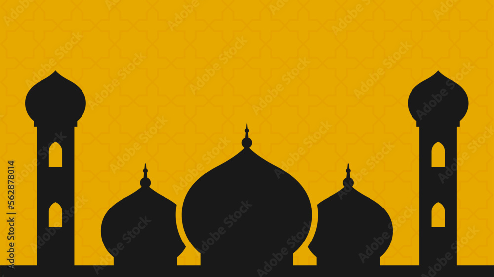 Ramadan background vector with mosque silhouette Stock Vector | Adobe Stock