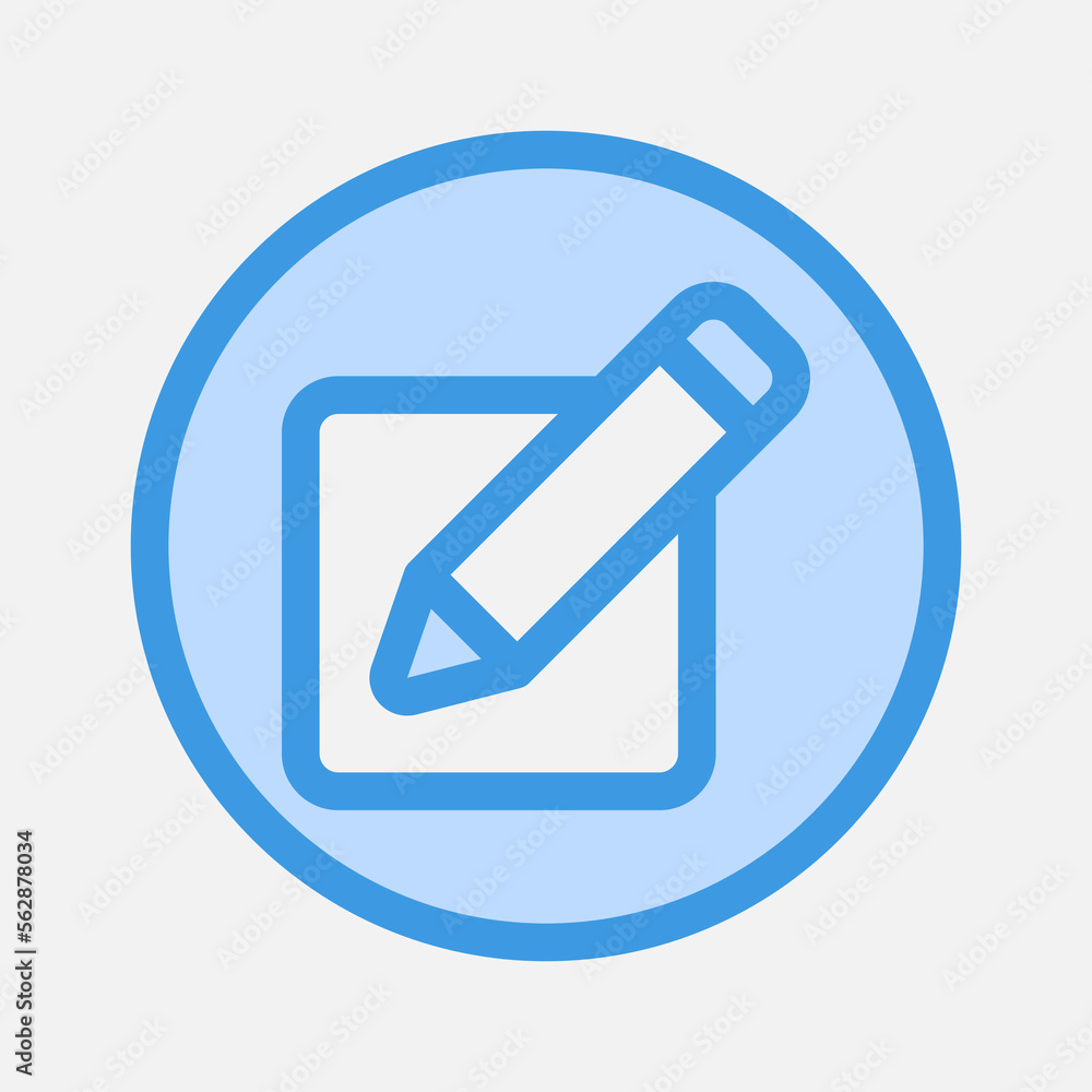 Edit icon in blue style about essentials, use for website mobile app presentation Edit icon in blue style about essentials, use for website mobile app presentation