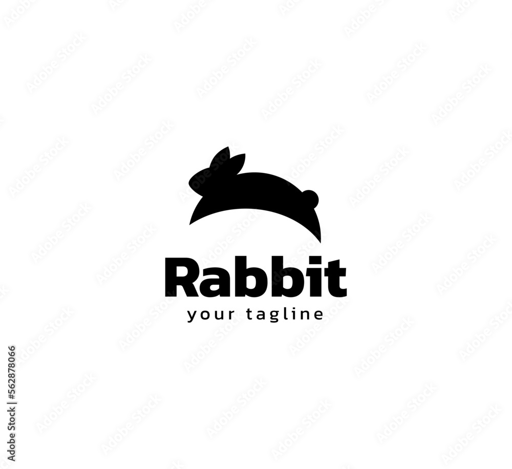 Rabbit logo concept design vector template, animal simple logo template