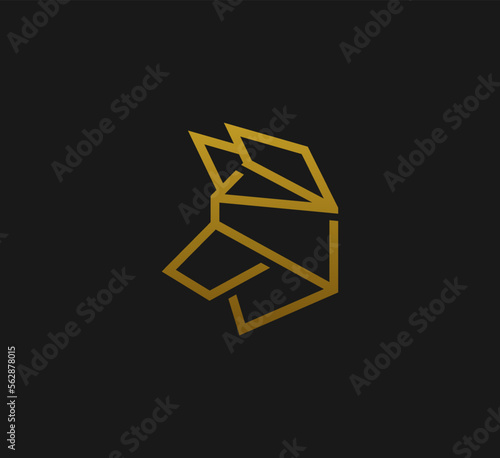 Abstract luxury wolf head logo design template