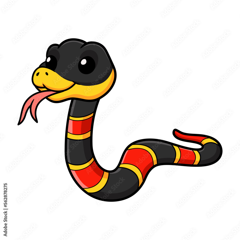 Obraz premium Cute happy coral snake cartoon