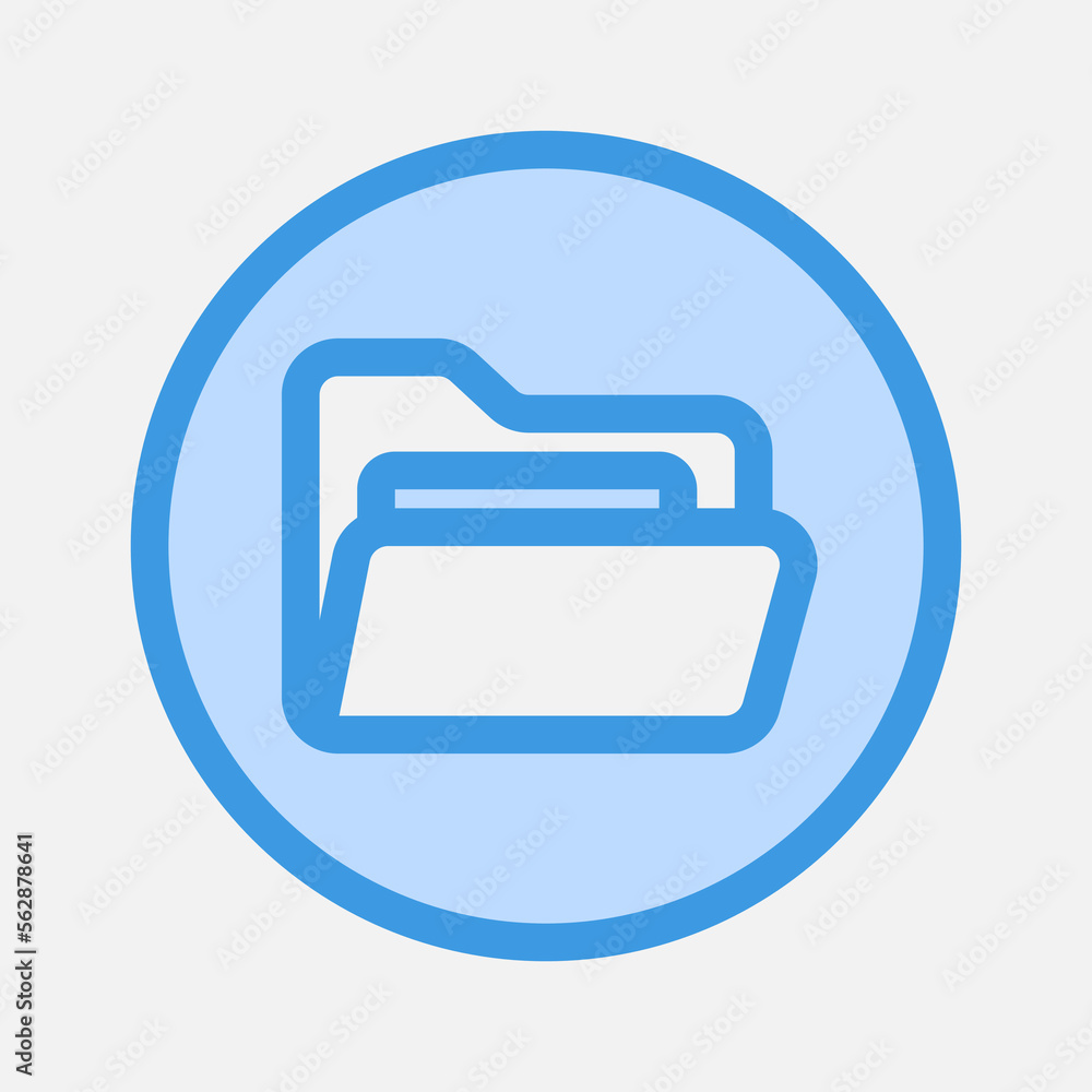 Folder icon in blue style about essentials, use for website mobile app presentation Folder icon in blue style about essentials, use for website mobile app presentation