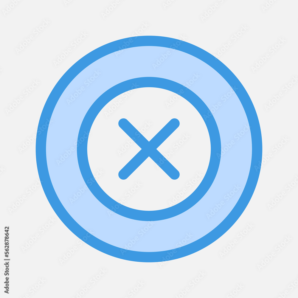 Cross icon in blue style about essentials, use for website mobile app presentation Cross icon in blue style about essentials, use for website mobile app presentation
