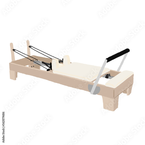 A pilates reformer - a concept illustration of pilates equipment 