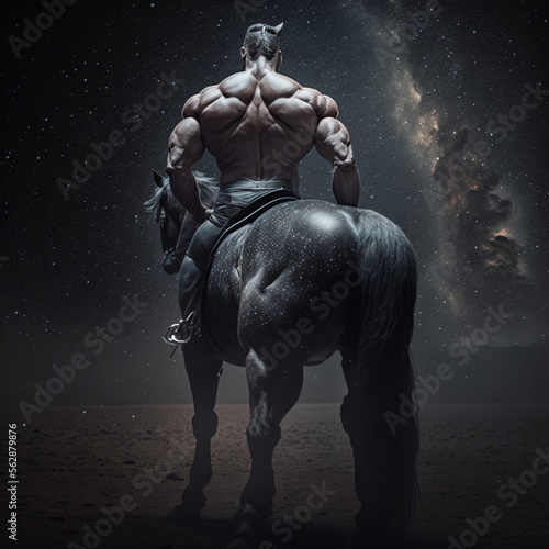 bodybuilder in centaur body photo