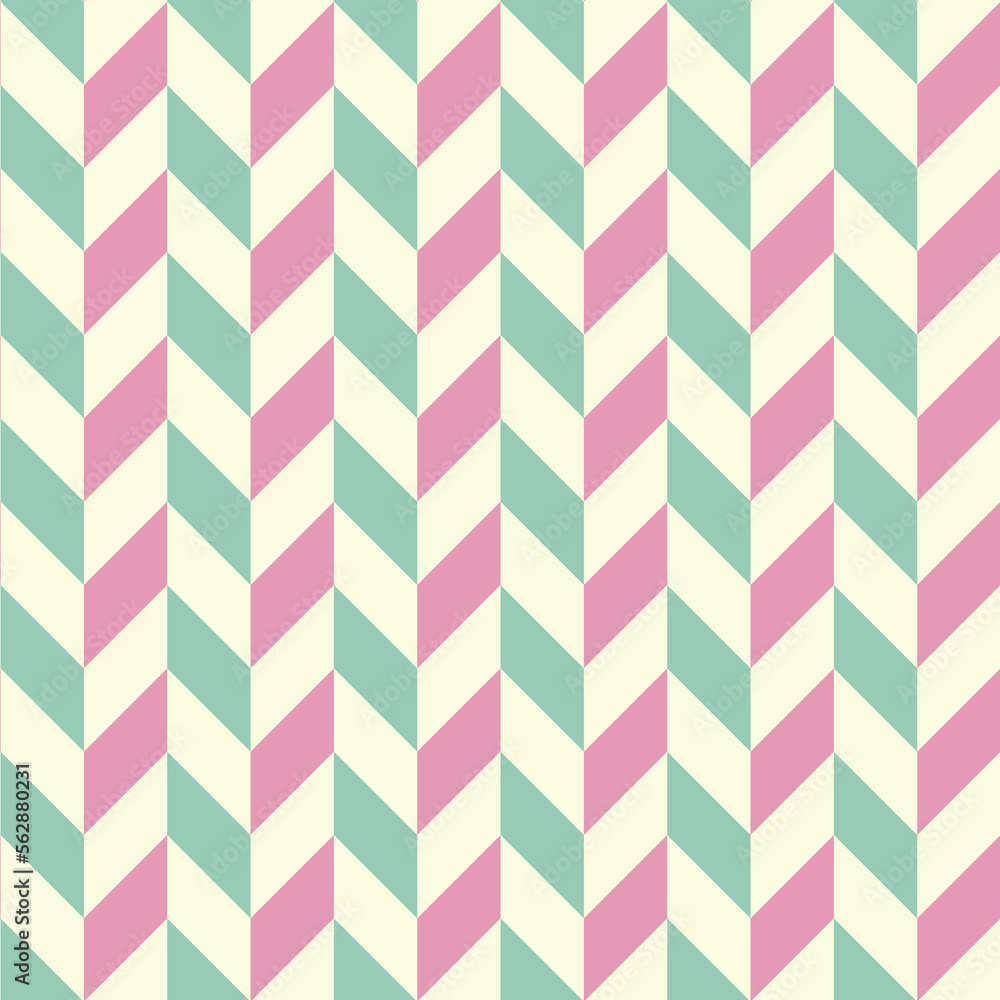 Seamless pastel green and pink chevron pattern. Simple geometric design for wrapping, wallpaper, textile Seamless pastel green and pink chevron pattern. Simple geometric design for wrapping, wallpaper, textile