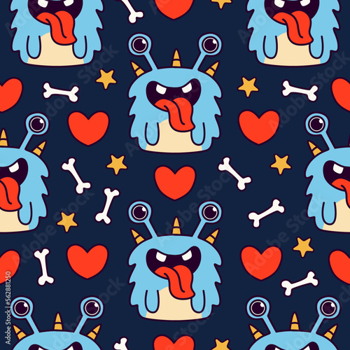 Monster character cartoon pattern illustration design