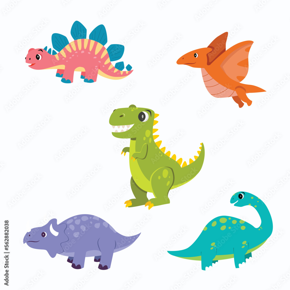 Obraz premium set of cartoon dinosaurs