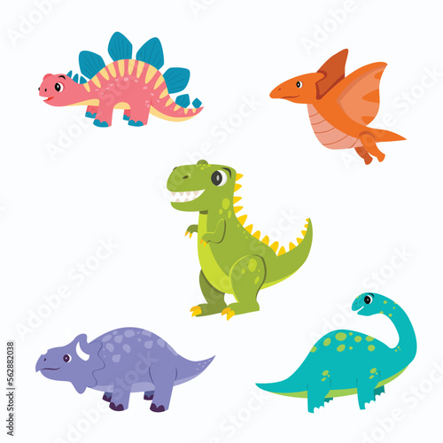set of cartoon dinosaurs © Elok