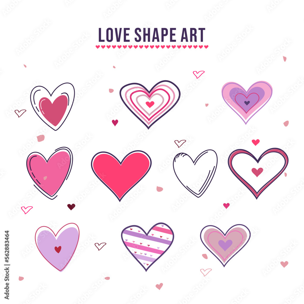 heart love shape symbol template. vector illustration of hearts icon.