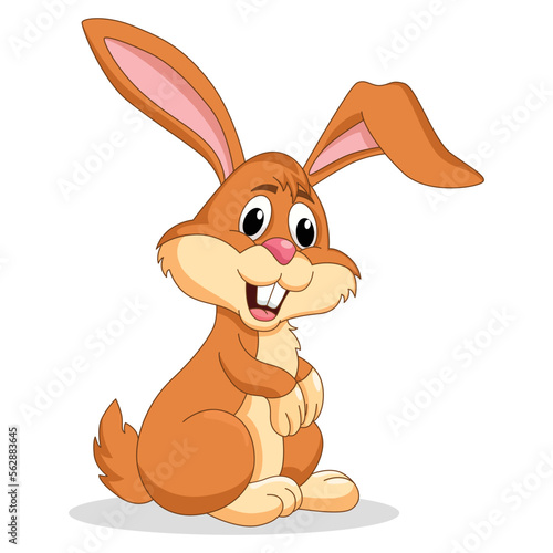 Funny rabbit cartoon vector illustration.