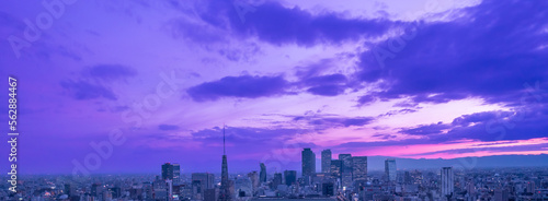 名古屋　夕日　夕景