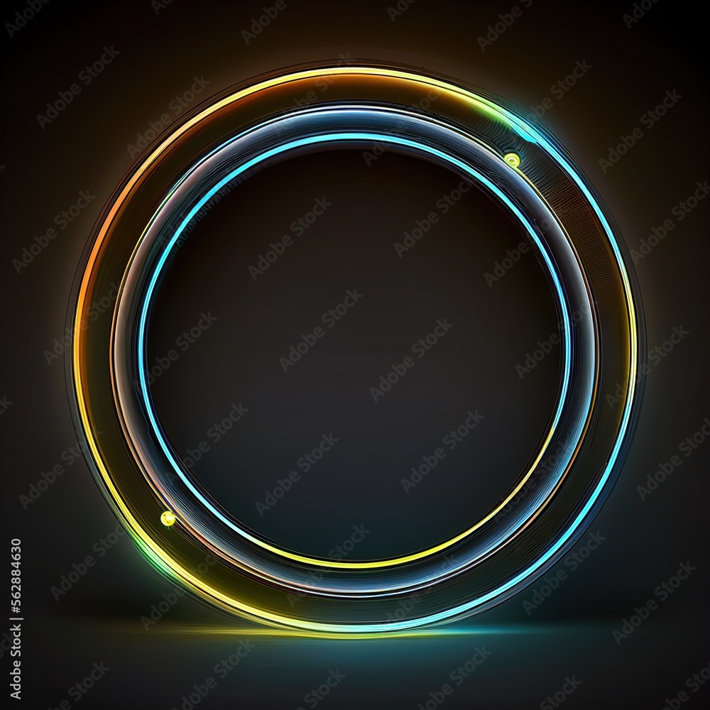 light circle, neon circle, color circle, black background, generated by ai. light circle, neon circle, color circle, black background, generated by ai.