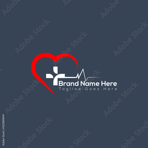 heart care logo, medical logo, minimalist and business logo design in vector template.