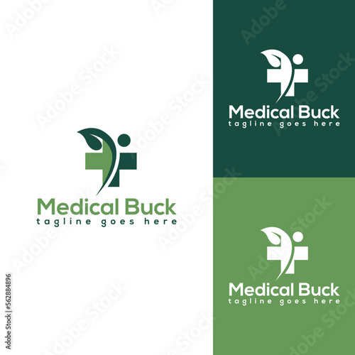 medical buck logo, health care logo, minimalist and business logo design in vector template.