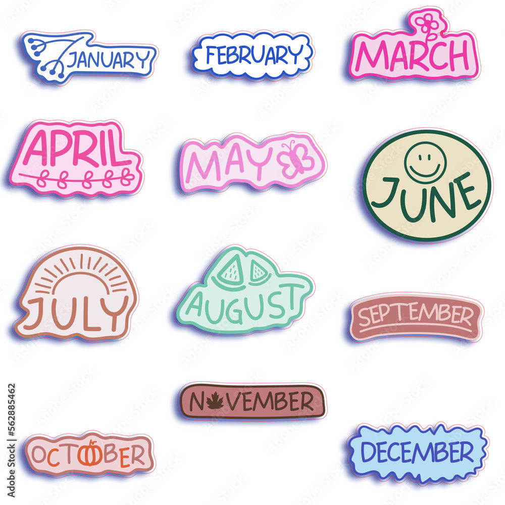 set of labels of months