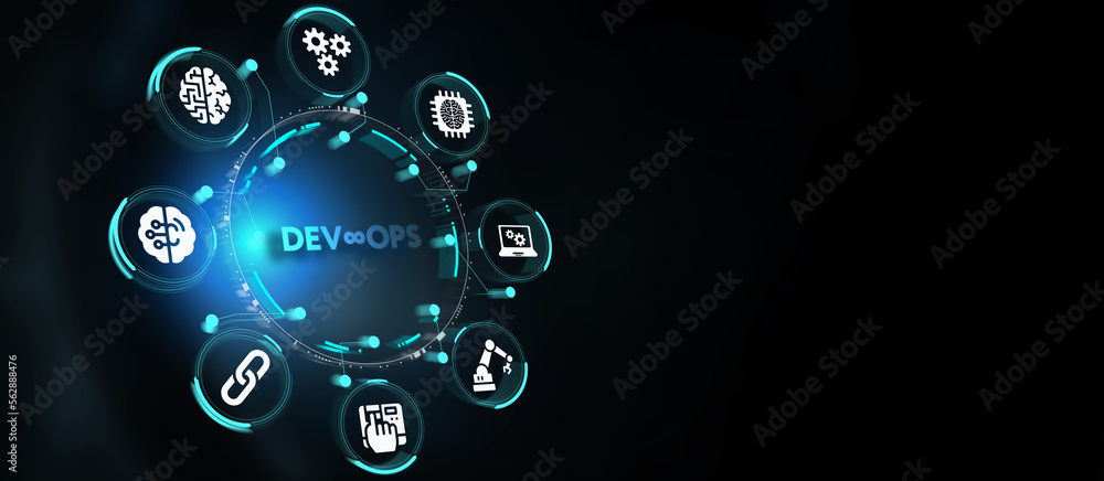 DevOps Methodology Development Operations agil programming technology concept. 3d illustration