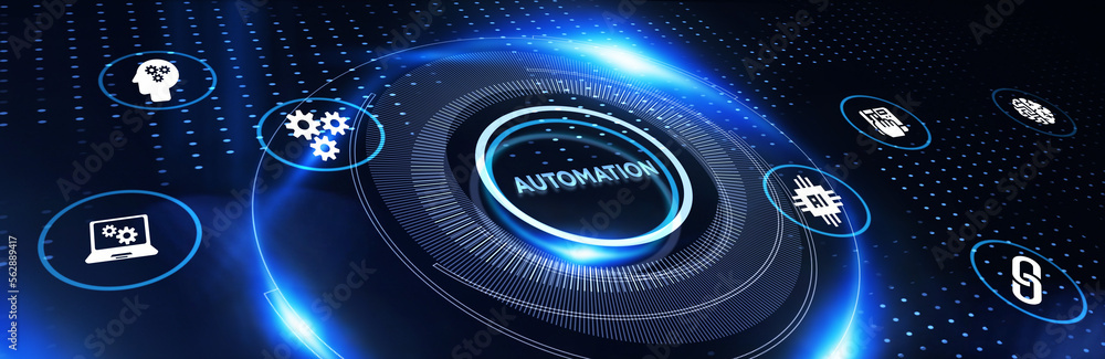 Business, Technology, Internet and network concept. Automation Software Technology Process System. 3d illustration Business, Technology, Internet and network concept. Automation Software Technology Process System. 3d illustration