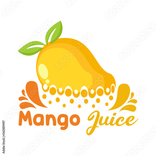 Mango juice logo. Fresh drink design. Your slogan here