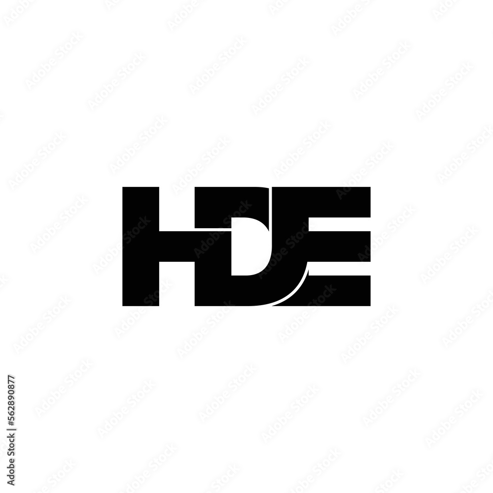 HDE letter monogram logo design vector HDE letter monogram logo design vector