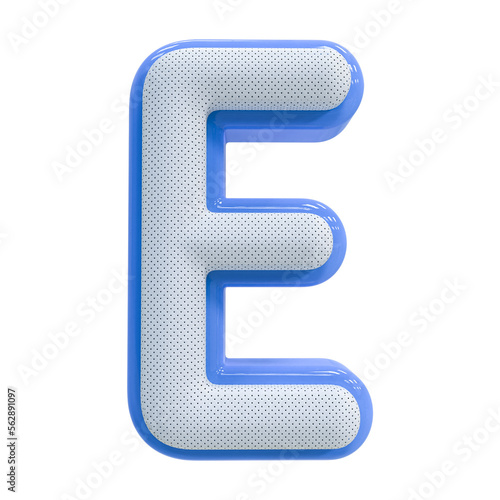Wallpaper Mural 3d letter E . 3d alphabet blue with Generative AI Torontodigital.ca
